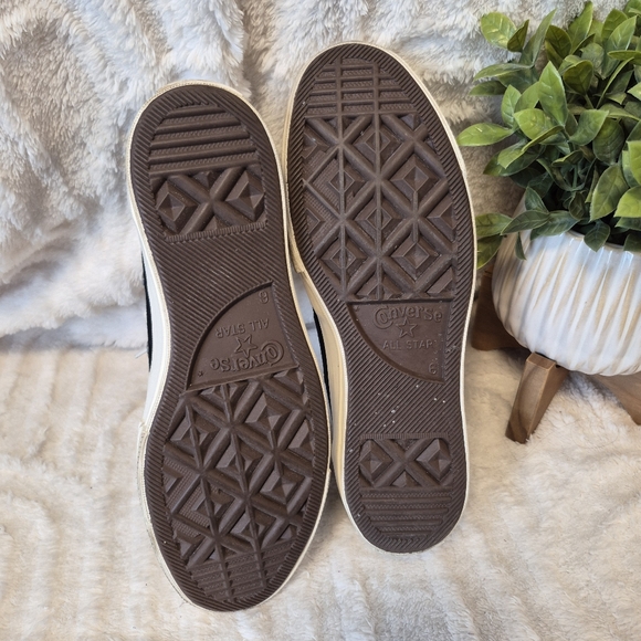 Converse X Comme Des Garsons Play Sneakers Black Low Lace Up Women's Size 8 - Picture 14 of 14